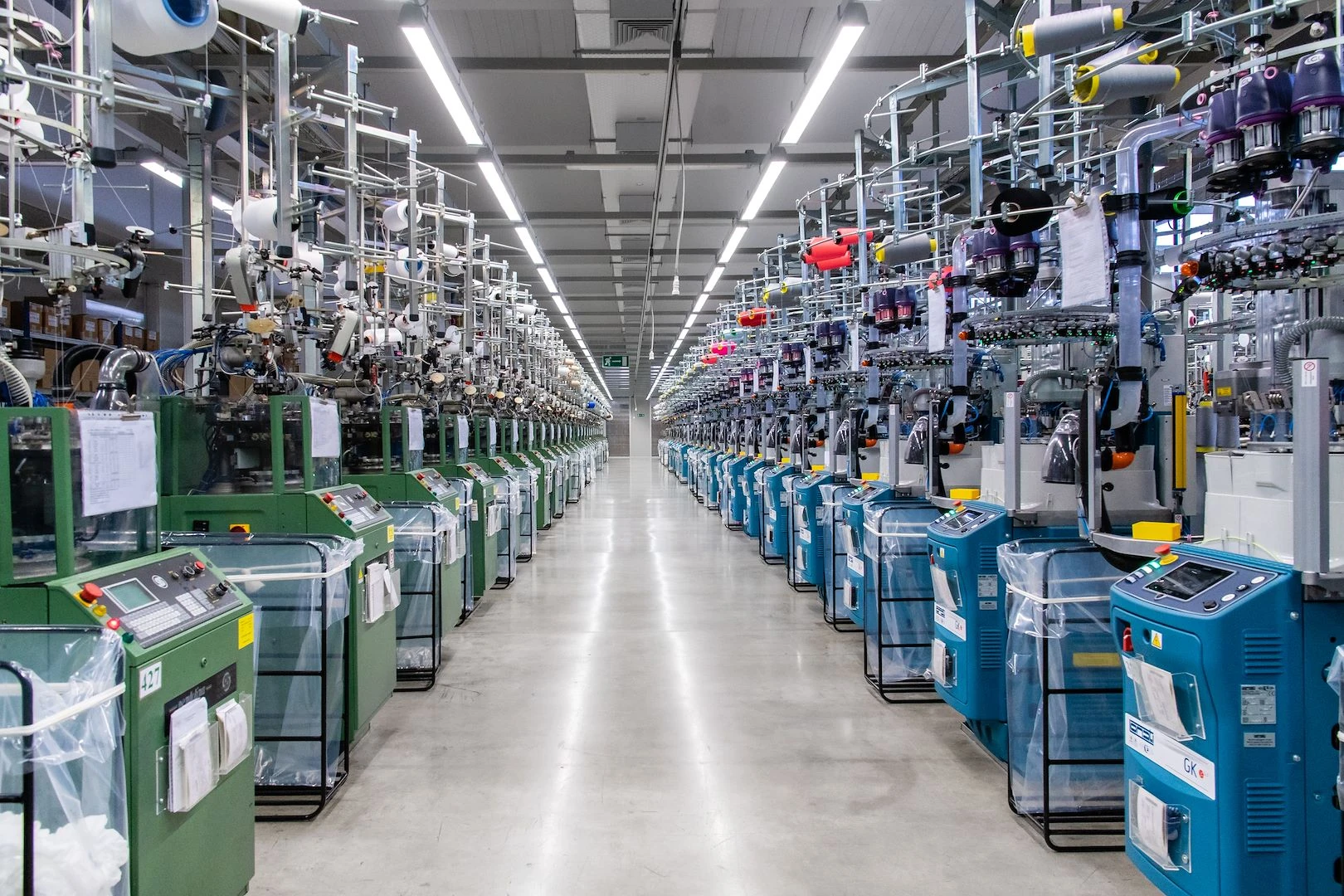 Medical hosiery manufacturing floor